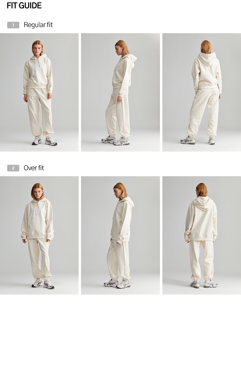 미나수(MENASOO) 써클 레터링 로고 후디_검정 착용컷