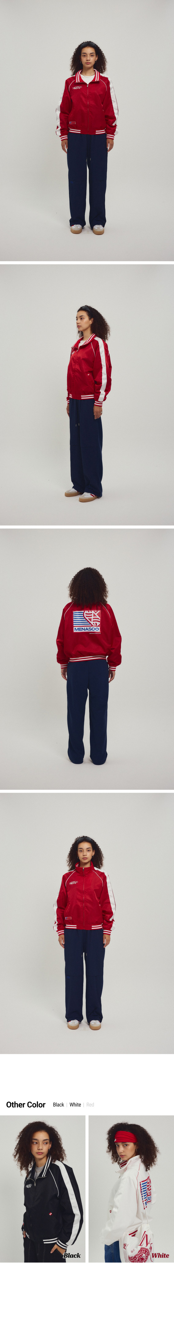 MENASOO HEARTTRACK NYLON BASEBALL JUMPER - 3 COLORS RED