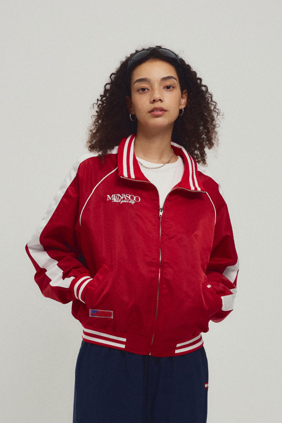MENASOO HEARTTRACK NYLON BASEBALL JUMPER - 3 COLORS RED