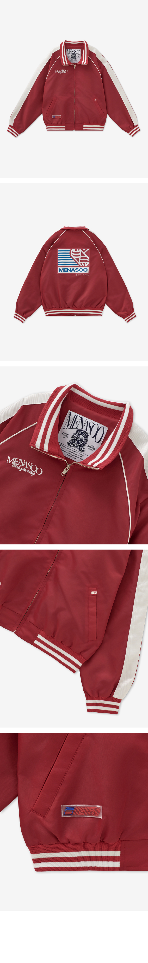 MENASOO HEARTTRACK NYLON BASEBALL JUMPER - 3 COLORS RED