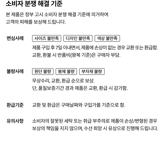 소비자 분쟁 해결 기준