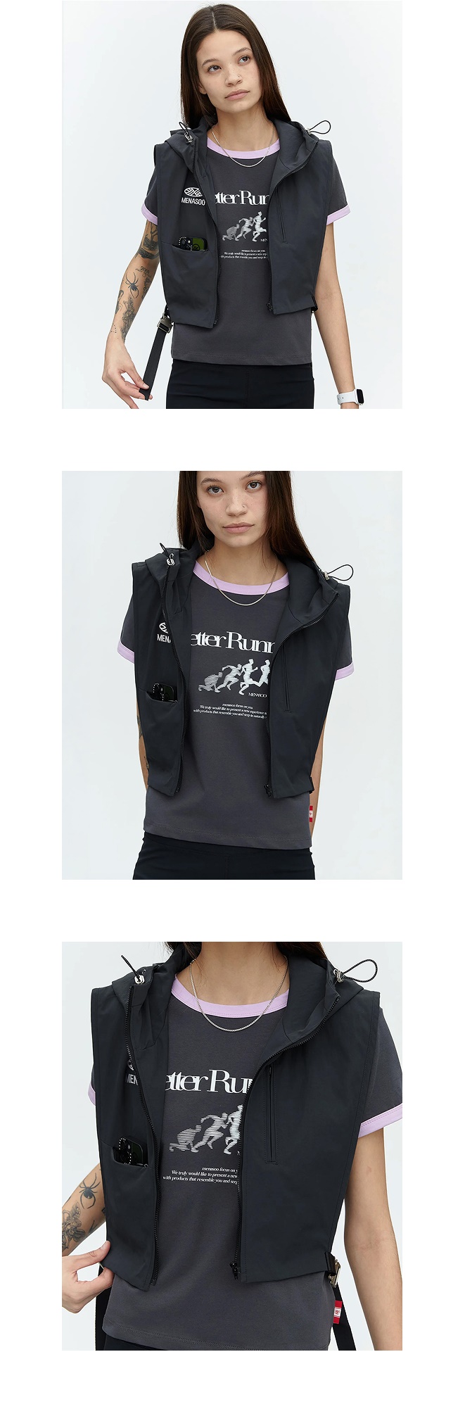 모델 호리존컷 착용 이미지