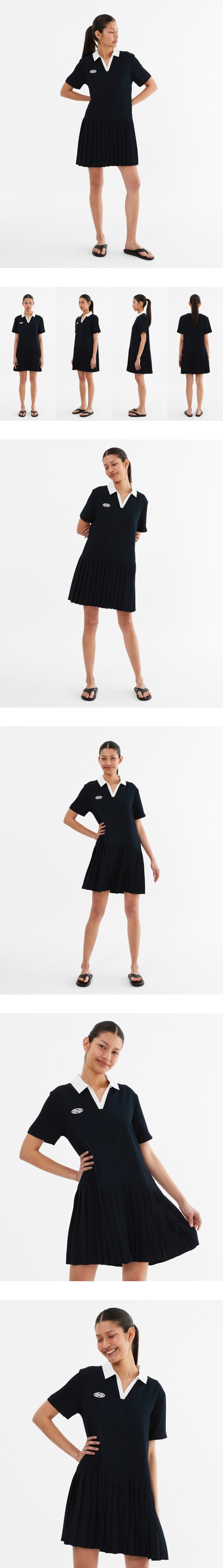 LOW WAIST PLEATED ONE PIECE - 2 COLORS NAVY