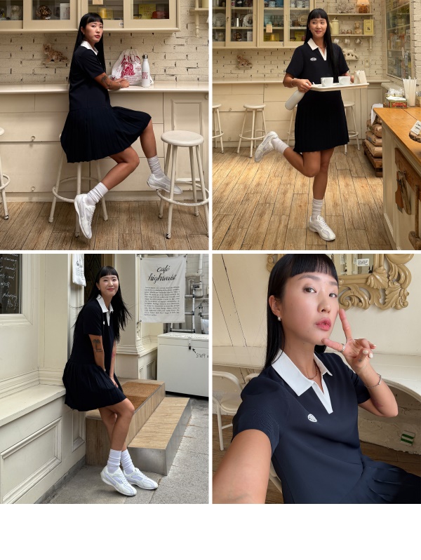 LOW WAIST PLEATED ONE PIECE - 2 COLORS NAVY