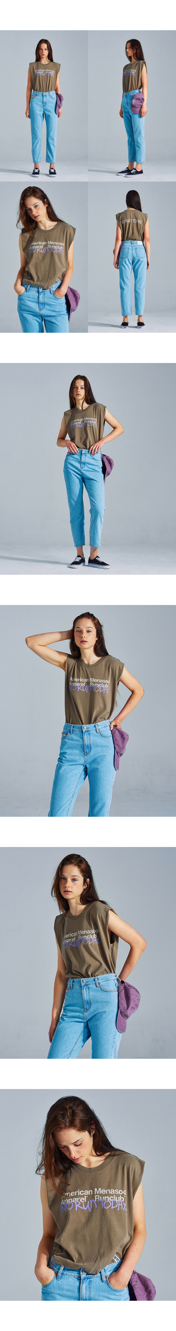 MNS X AMERICAN APPAREL TODAY SLEEVELESS (OVER-FIT) - 4 COLORS BROWN