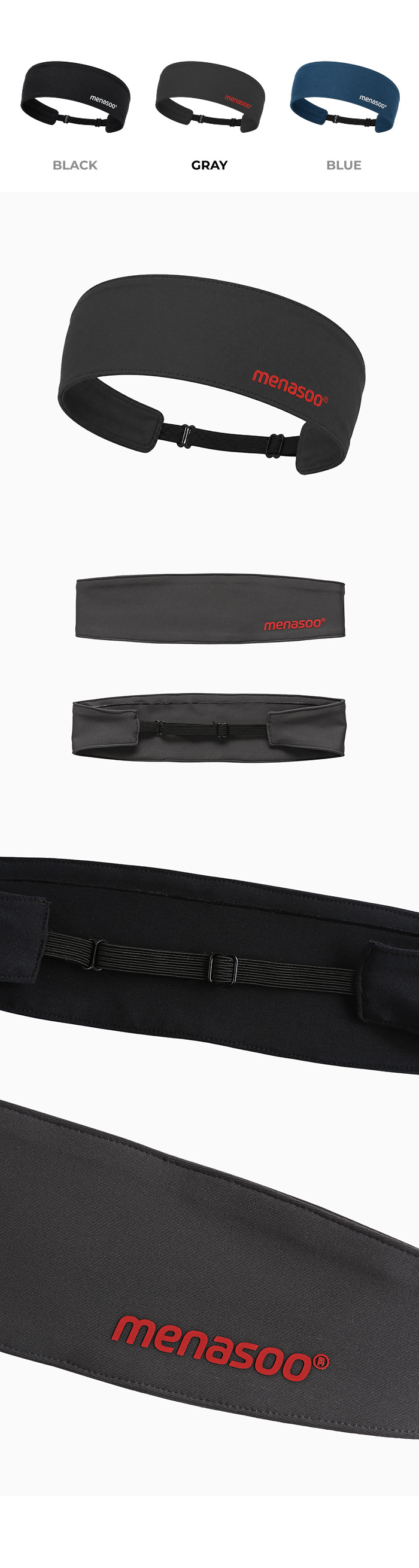 GLOW RUNNING HEADBAND - 3 COLORS GREY
