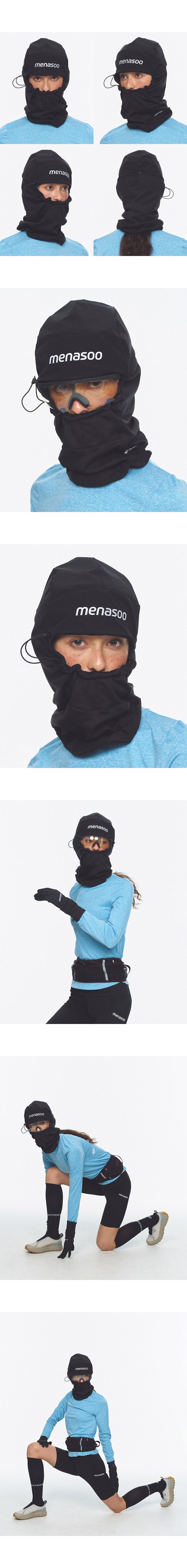FLEECE LINED BALACLAVA NECK WARMER - 2 COLORS BLACK