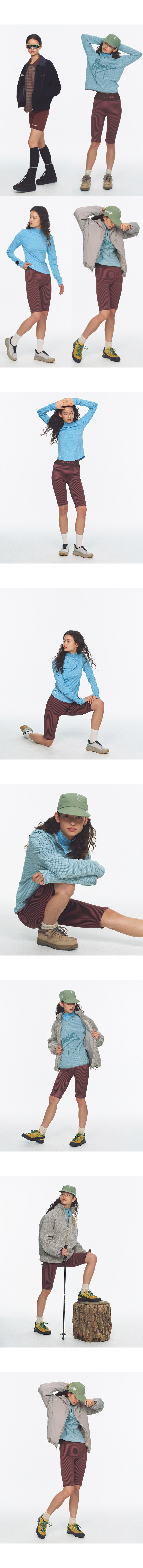 TWO TONE WHOLEGARMENT KNIT KNEE LENGTH LEGGINGS 5부 