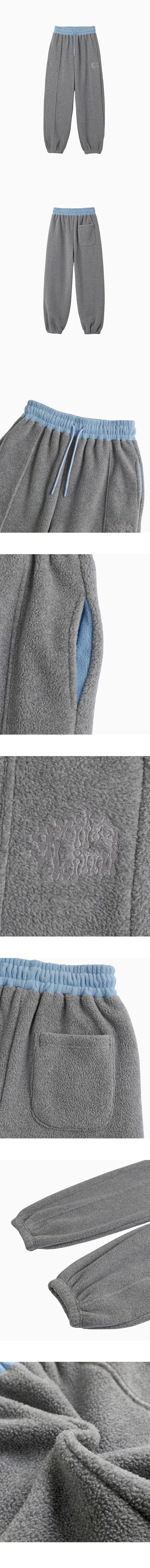 WAIST POINT WARM FLEECE JOGGER PANTS - 2 COLORS MELANGE GREY