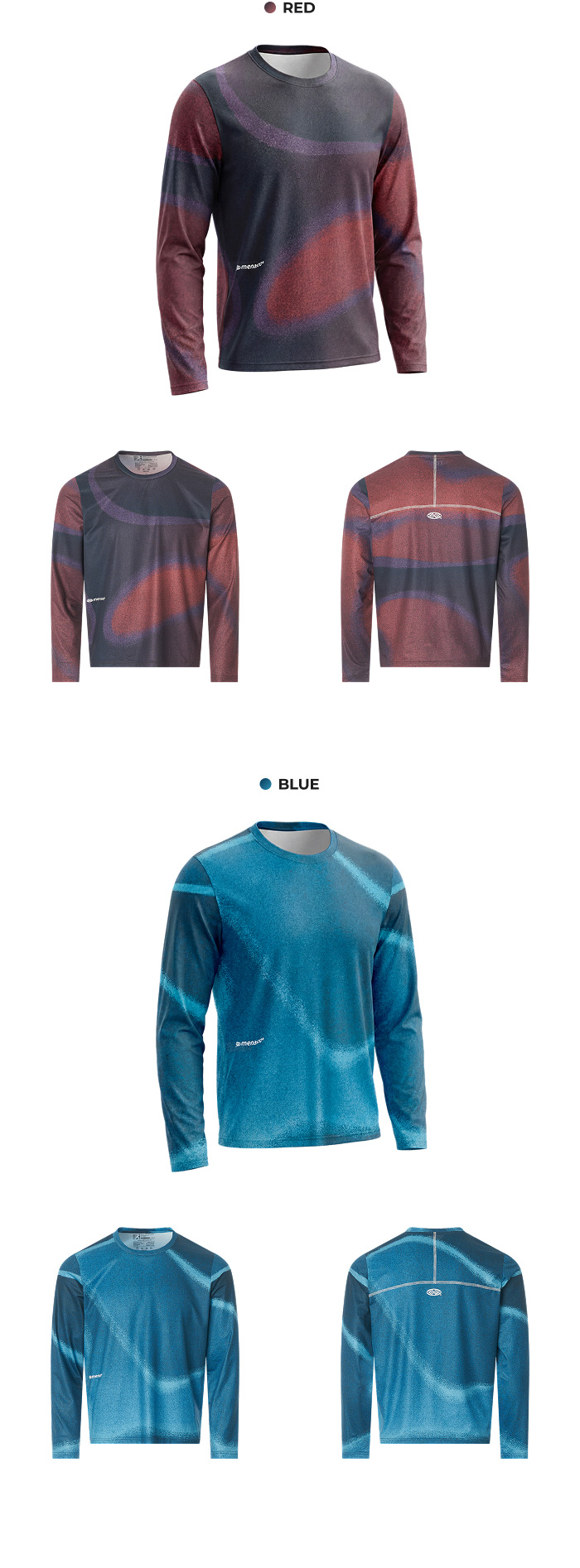 FLOW GRAPHIC LONG SLEEVE T SHIRT - 3 COLORS AS SHOWN