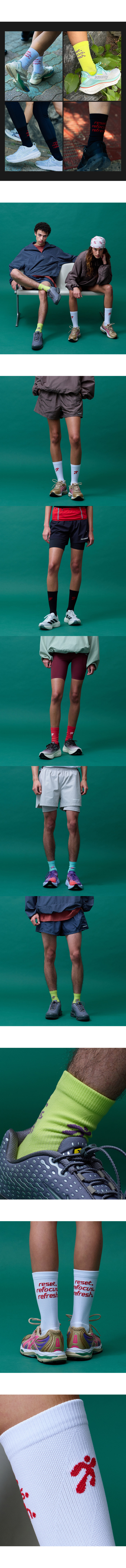 FLOW RUNNING CREW SOCKS - 5 COLORS AS SHOWN