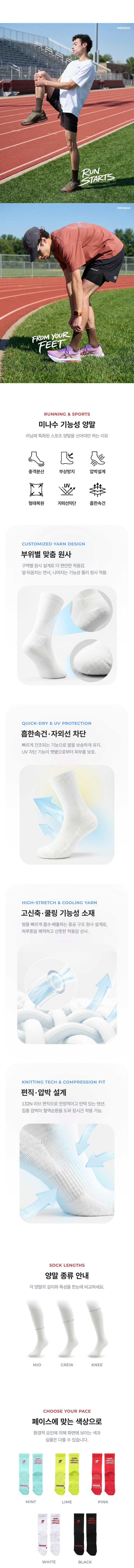 FLOW RUNNING CREW SOCKS - 5 COLORS AS SHOWN
