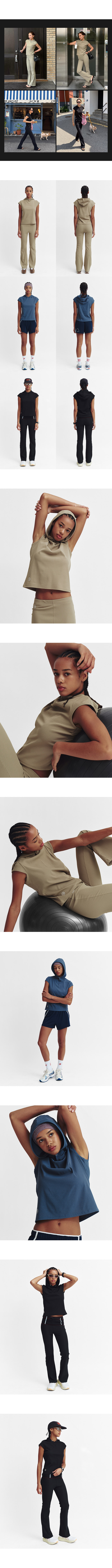 MOVE HOOD RIBBED TOP - 3 COLORS BEIGE